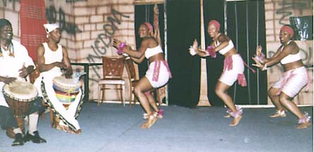 Members of the African Dance group - 'KaoKa Dancers' doing their thing in the playof 